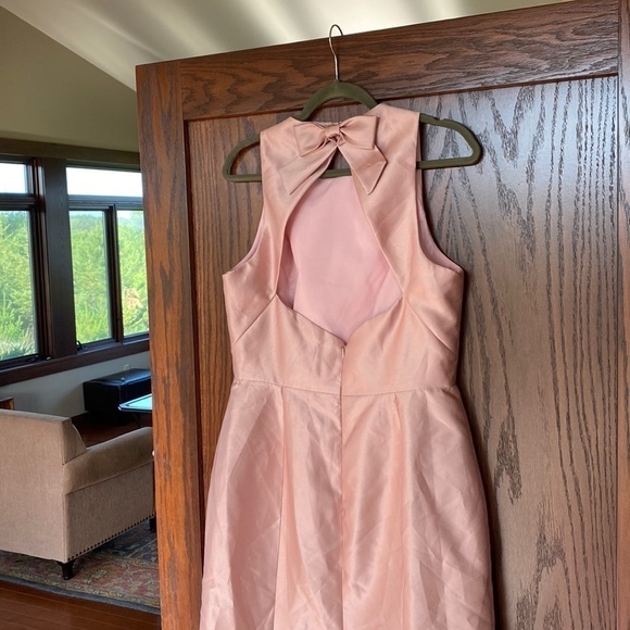 Alfred Sung Dupioni D734 Sleeveless Back Bow Trumpet Gown, Pearl Pink Sz 12 NWOT - Picture 6 of 11
